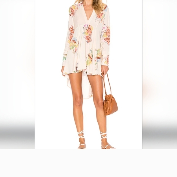 Free People Ivory Combo Floral Dress - Picture 1 of 3
